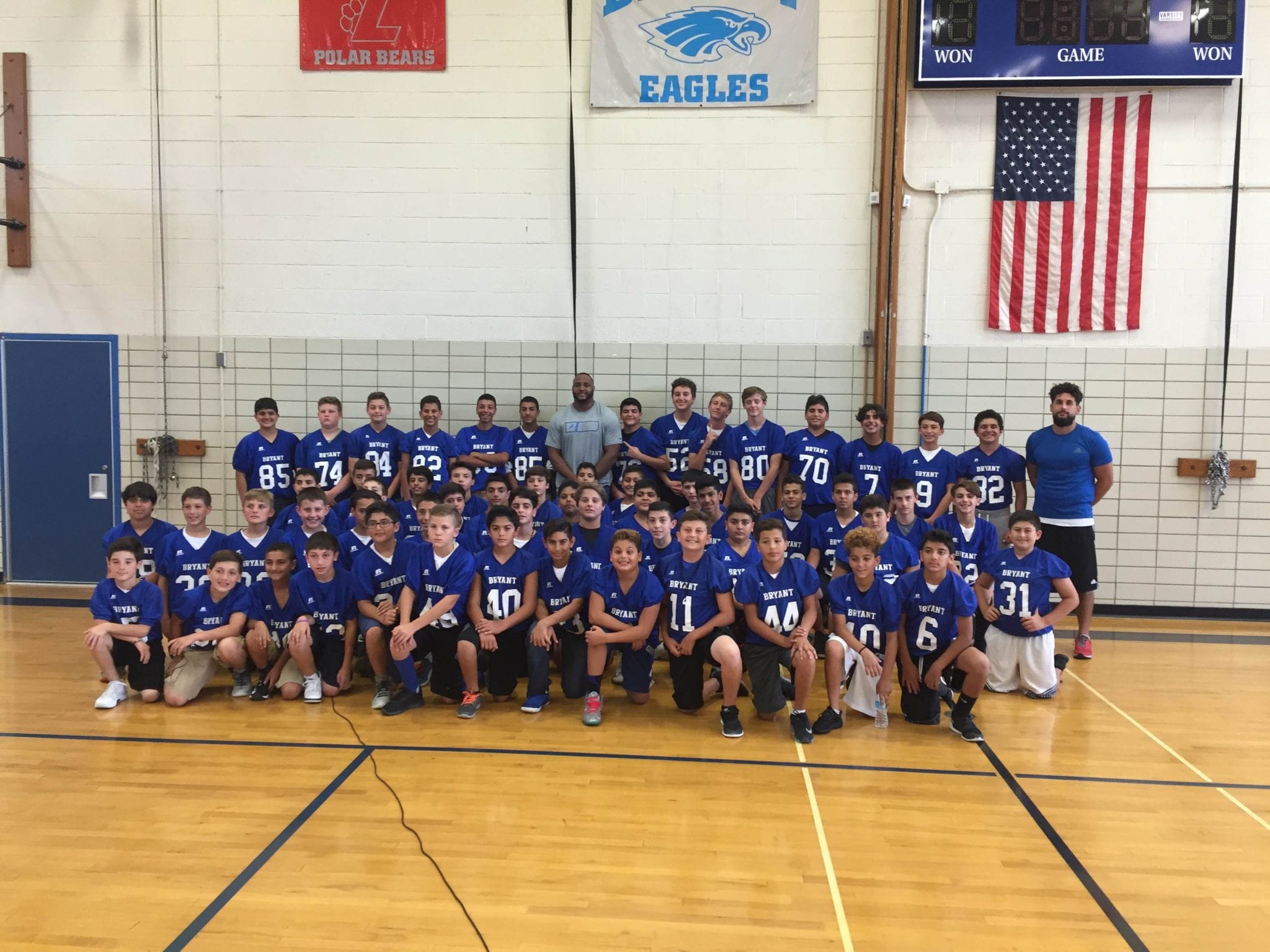 Rob Sims visits with Bryant Students Bryant Middle School