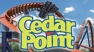 Logo image of Cedar Point with a roller coaster, titled "Cedar Point"