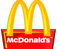 Mcdonald's logo with the yellow M with the words McDonald's below it