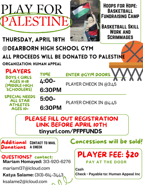 Basketball Camp (Play for Palestine) Fundraiser
