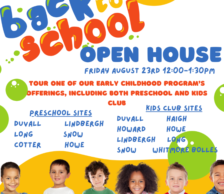 Kids Club childcare, including Bryant, holding open house at Haigh on Friday, Aug. 23